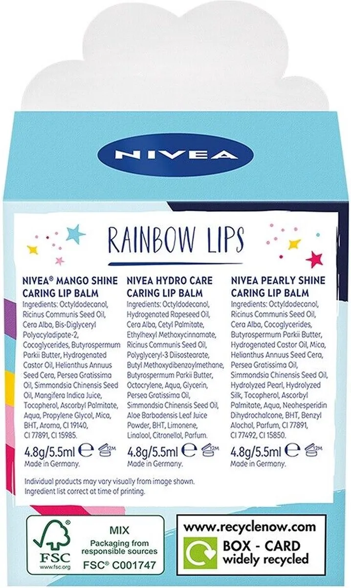 NIVEA Rainbow Lips Oranje Lipbalsem 14.6ml