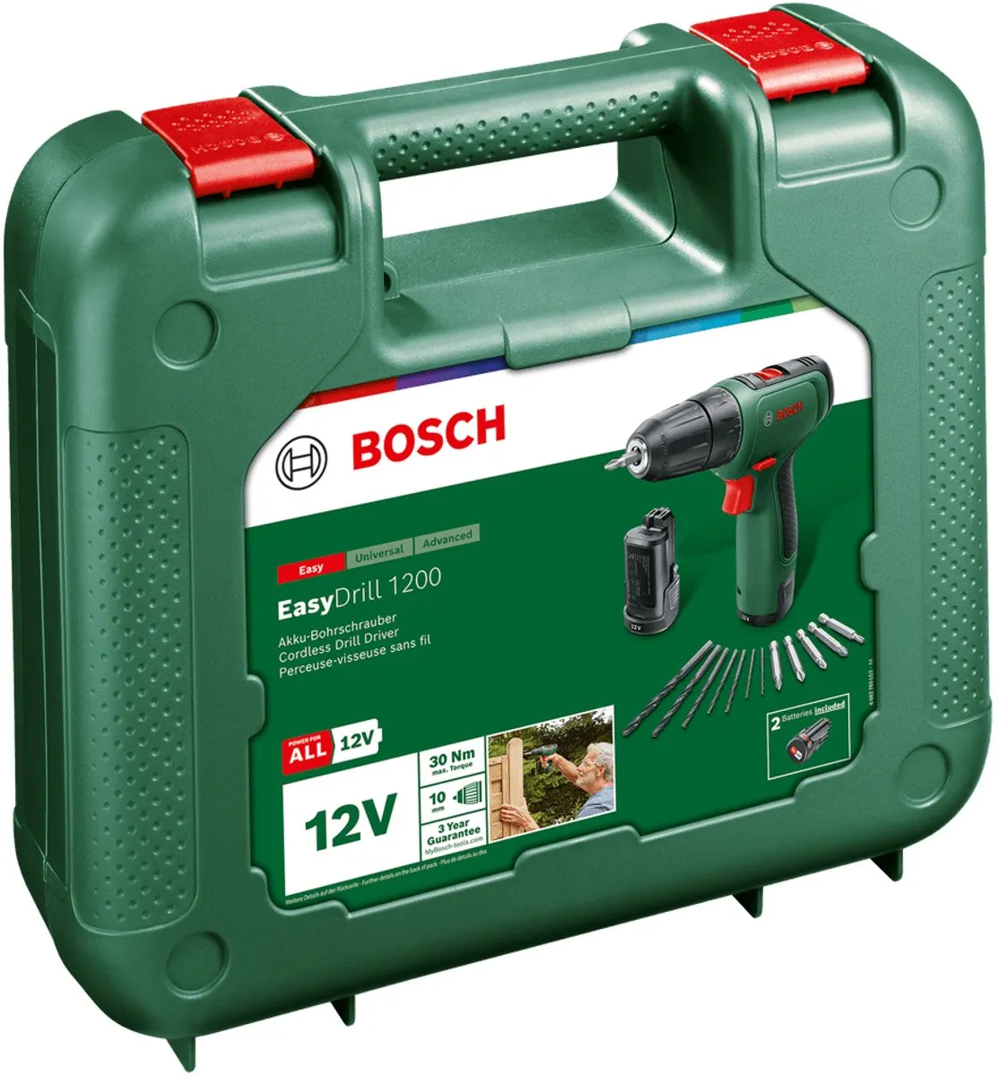 Bosch EasyDrill 1200 Accuschroefboormachine 06039D3007 - 2x 12V 1500mAh