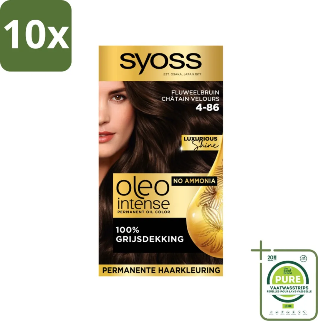 SYOSS Oleo Intense 4-86 Fluweelbruin Haarverf - 1150ml (10x115ml)