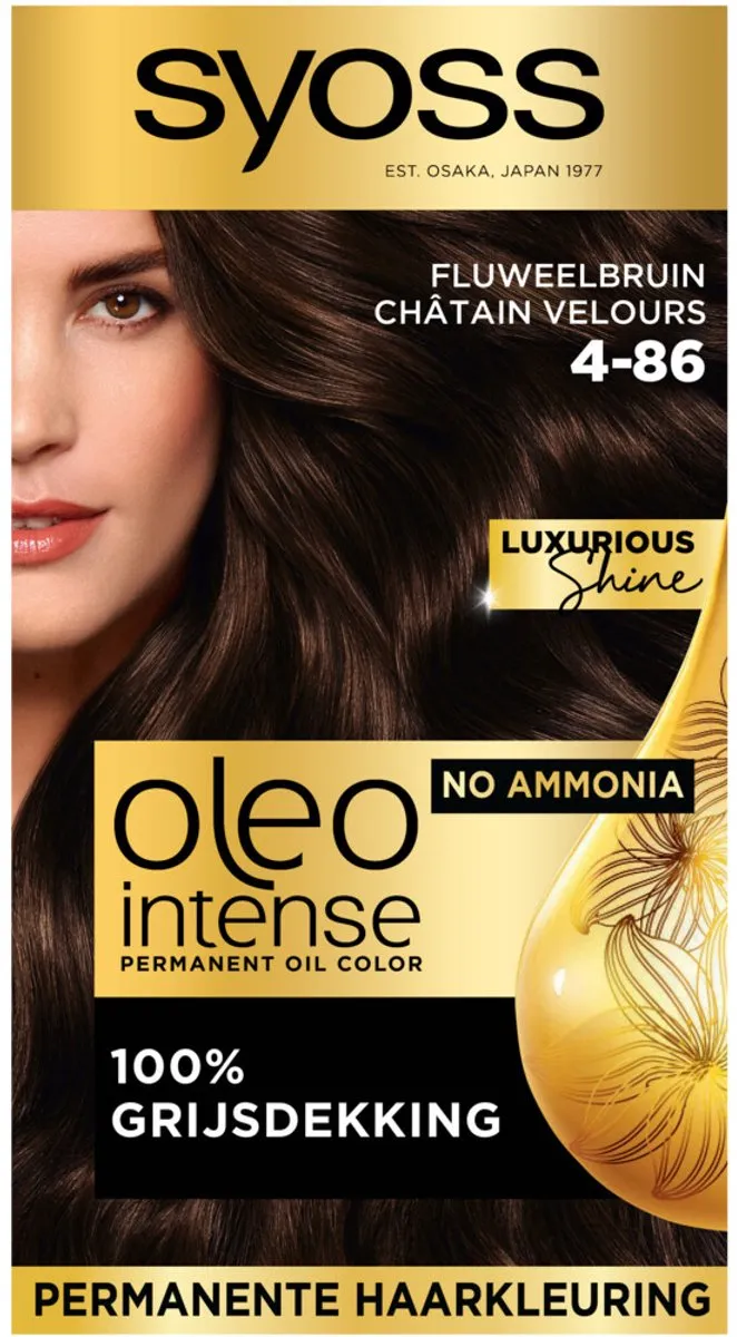 SYOSS Oleo Intense 4-86 Fluweelbruin Haarverf - 1150ml (10x115ml)