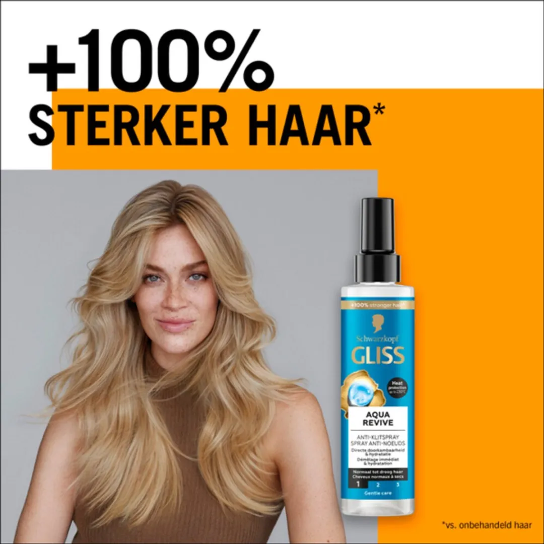 Schwarzkopf Gliss Kur Anti-Klit Spray Aqua Revive 400ml - 2 Stuks