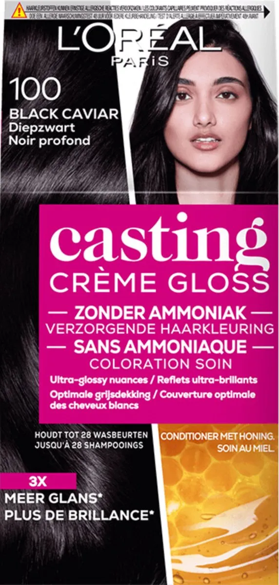 L'Oréal Paris Casting Crème Gloss 100 Zwart - 2 Stuks