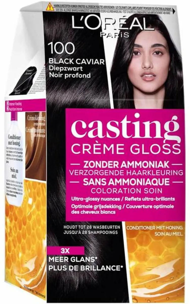 L'Oréal Paris Casting Crème Gloss 100 Zwart - 2 Stuks