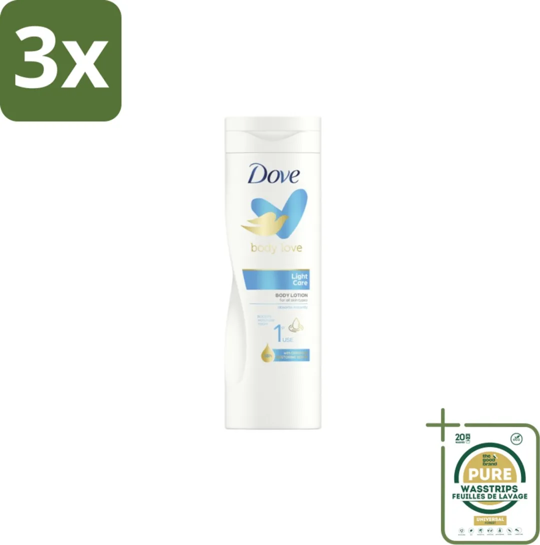 Dove Bodylotion Light Care 1200ml - 3 Stuks
