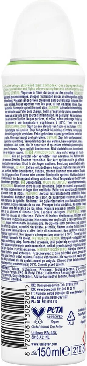 Dove Deodorant Spray Komkommer & Groene Thee 150ml