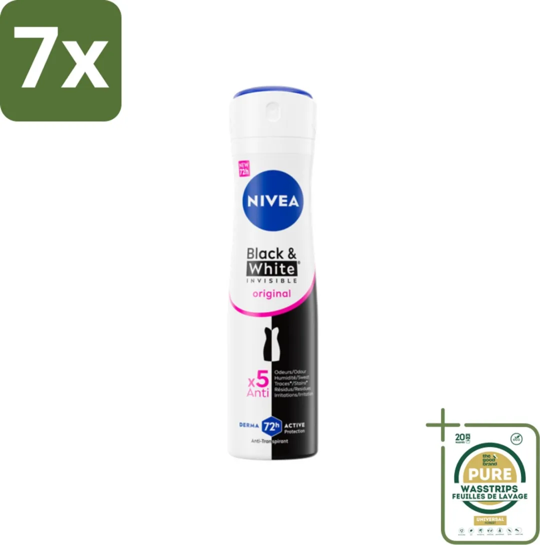 NIVEA Deodorant Spray Onzichtbaar 150ml - 72 Uur - 7 Stuks