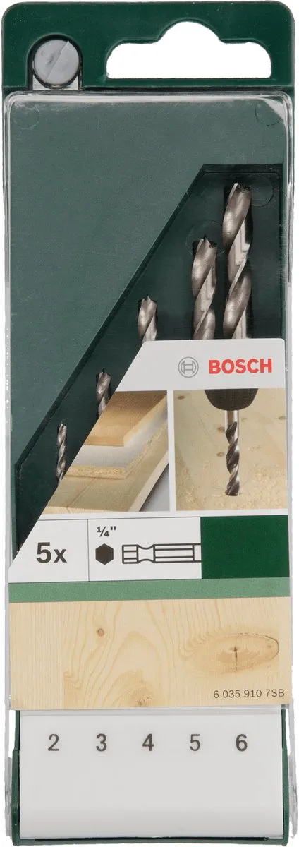Bosch Houtboorset Zeskantschacht 5-delig