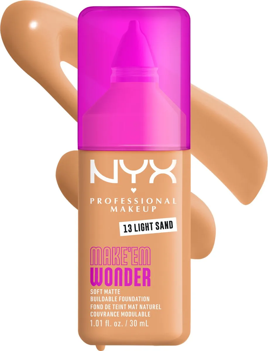 NYX Make 'EM Wonder Foundation 13 Light Sand - 30ml - afbeelding 6 van 6