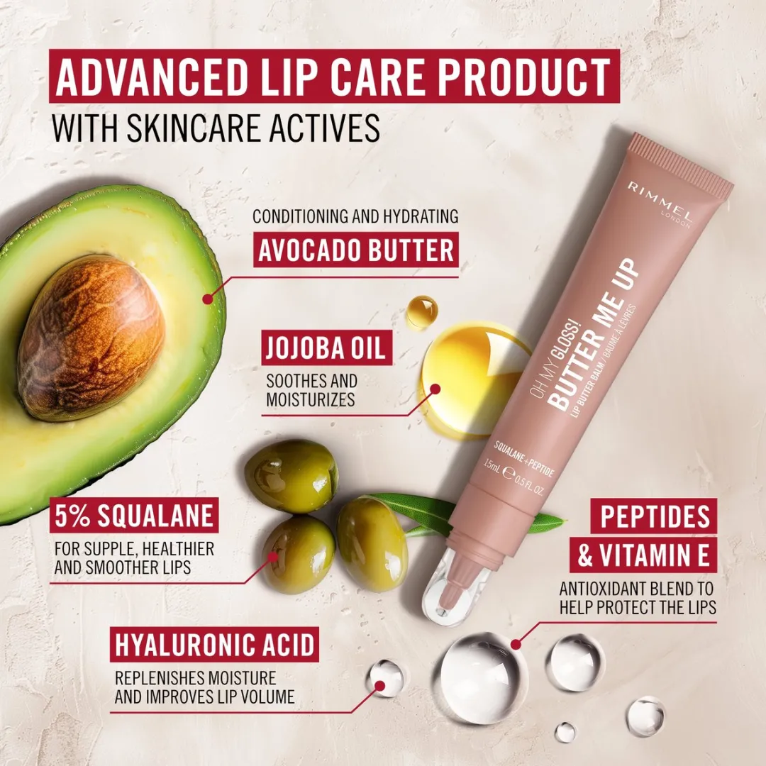 Rimmel London Oh My Gloss! Butter Me Up Lip Butter 002 Bubble Gum 15ml