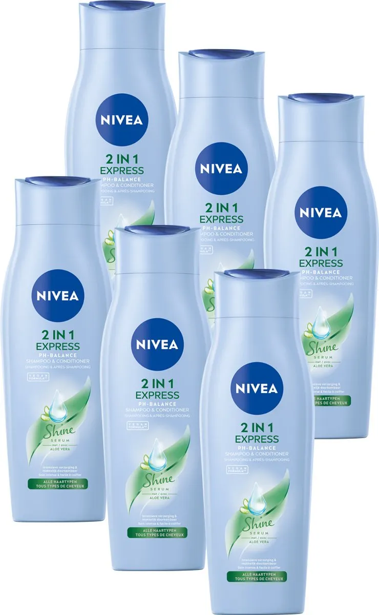 NIVEA 2-in-1 Express Shampoo & Conditioner 6x250ml