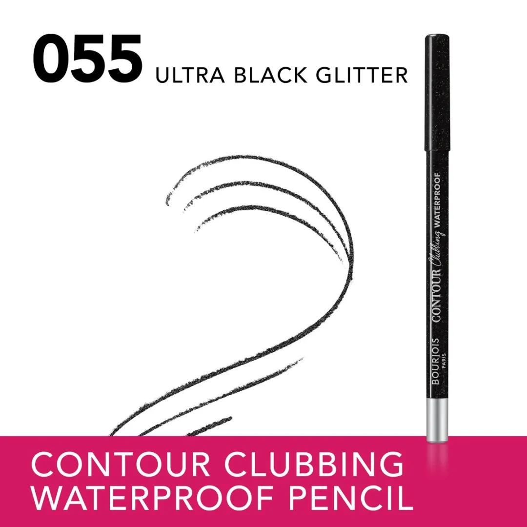 Bourjois Contour Clubbing Waterproof Oogpotlood Ultra Black Glitter 55 - 1.2g