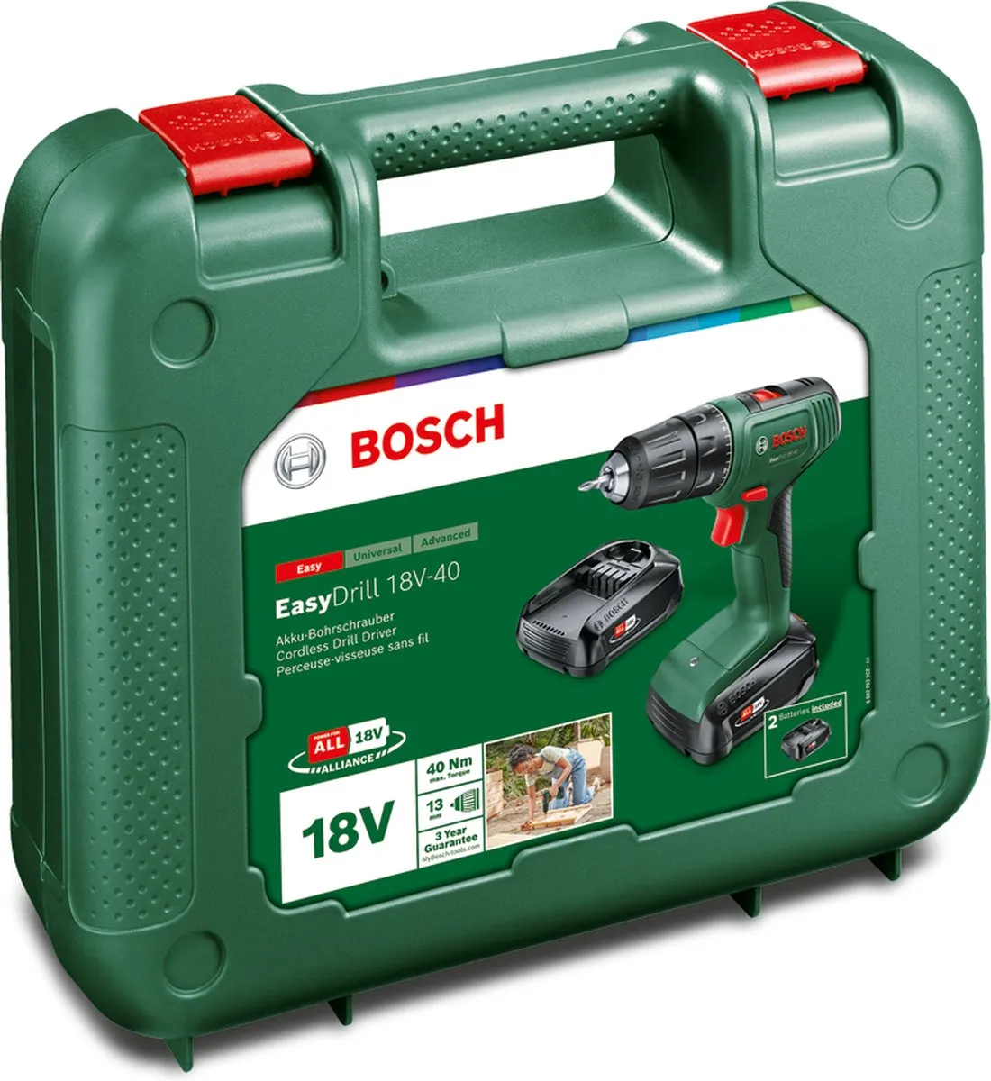 Bosch EasyDrill 18V-40 Accuboormachine - 2x Accu
