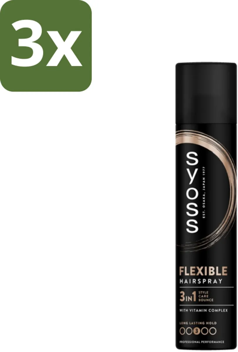 SYOSS Hold & Flex Haarspray Flexibele Fixatie - 900ml (3x300ml)