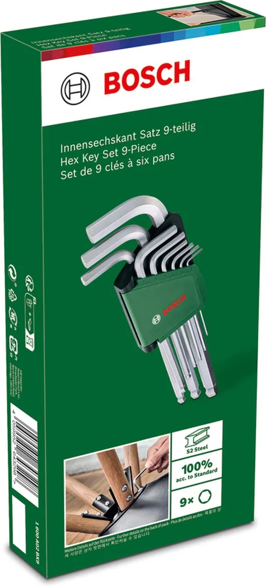 Bosch Inbussleutelset 9-delig - 1,5-10mm