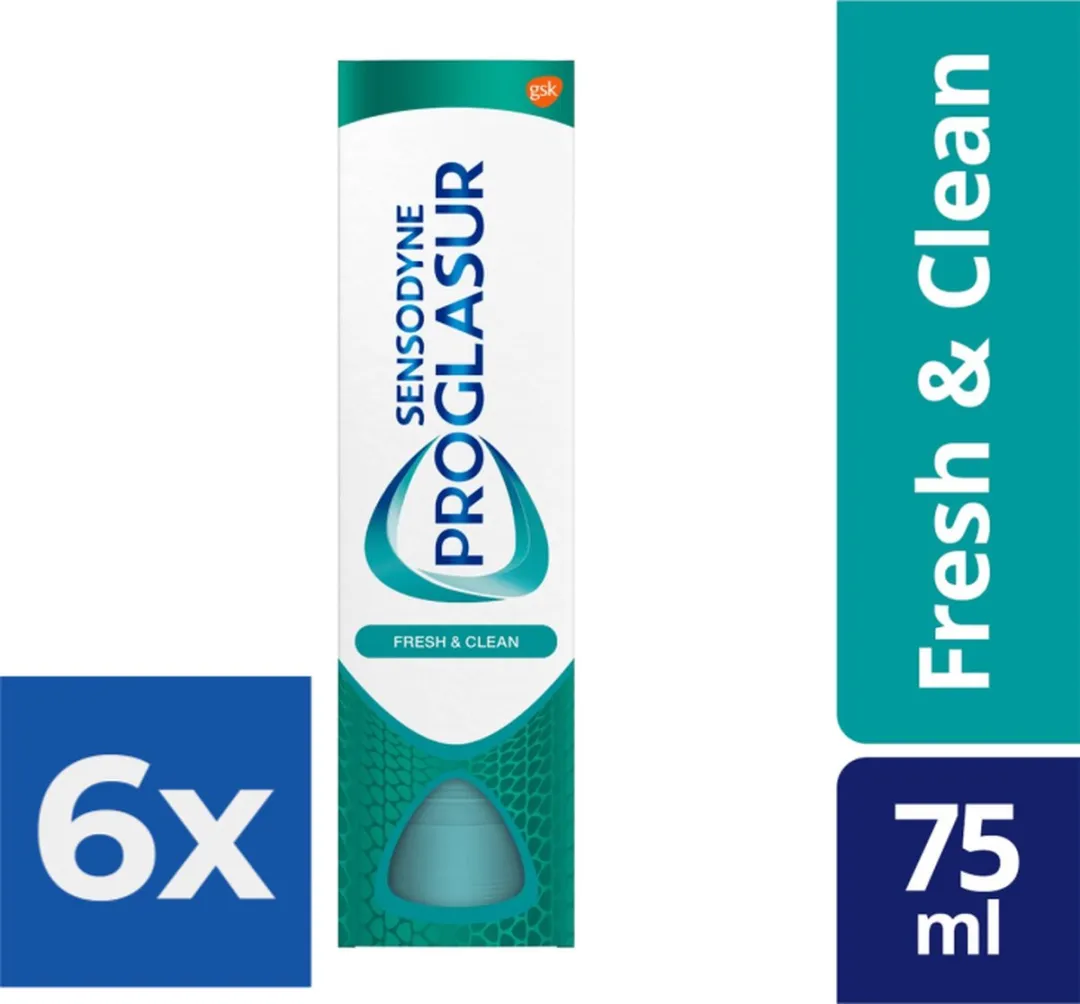 Sensodyne Proglasur Fresh & Clean Tandpasta - 450ml (6x75ml)