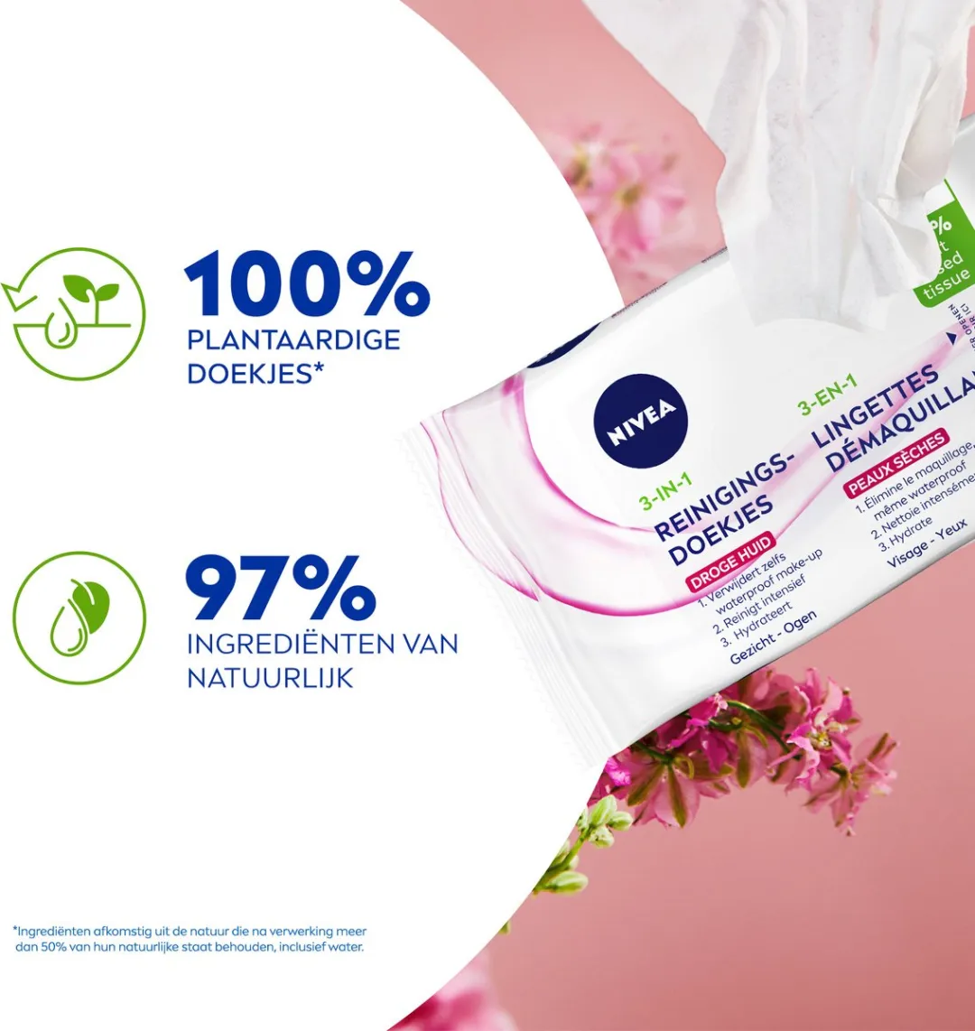 NIVEA 3-in-1 Reinigingsdoekjes 150 Stuks - Droge huid - afbeelding 6 van 6