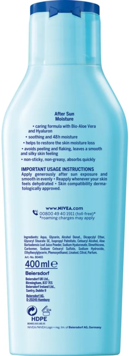NIVEA SUN Aftersun Lotion 400ml - Hyaluronzuur & Aloë Vera
