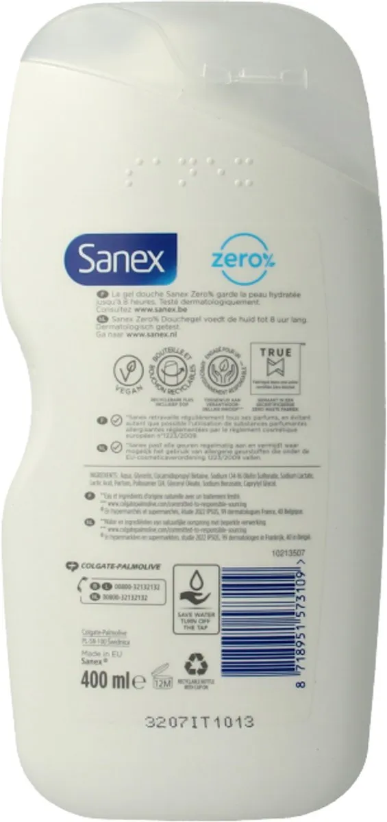 Sanex Zero% Douchegel Verzorgend 400ml