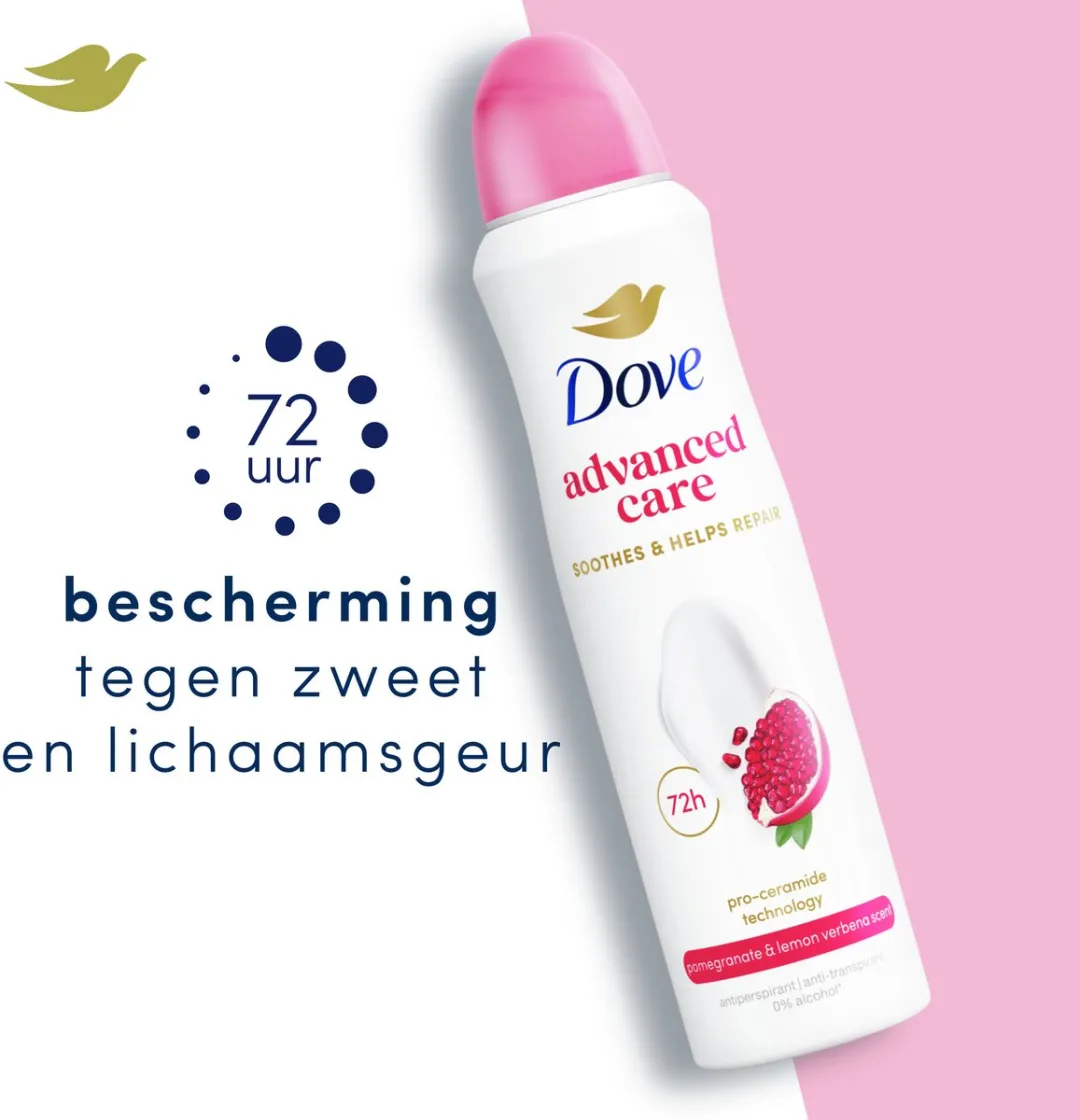 Dove Advanced Care Anti-Transpirant Spray 150ml - 6x Pomegranate & Lemon