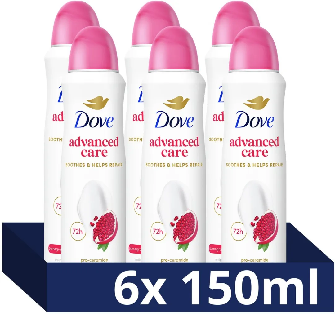 Dove Advanced Care Anti-Transpirant Spray 150ml - 6x Pomegranate & Lemon