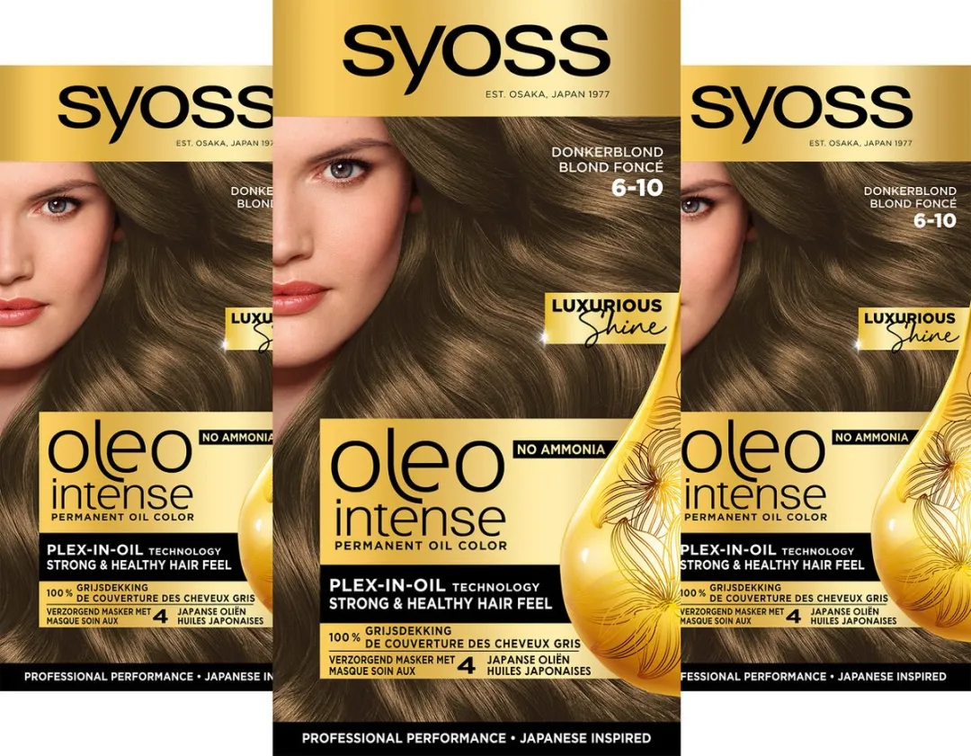 SYOSS Oleo Intense Haarverf 6-10 Donkerblond - 345ml (3x115ml)