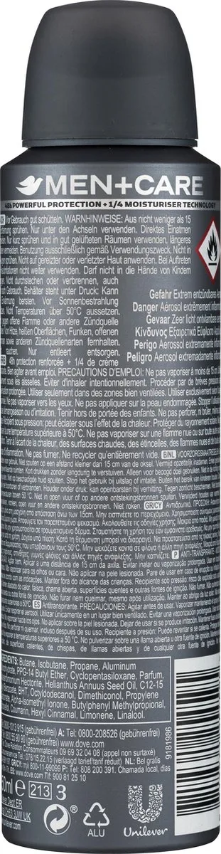 Dove Men+Care Clean Comfort Deo Spray - 600ml (4x150ml)