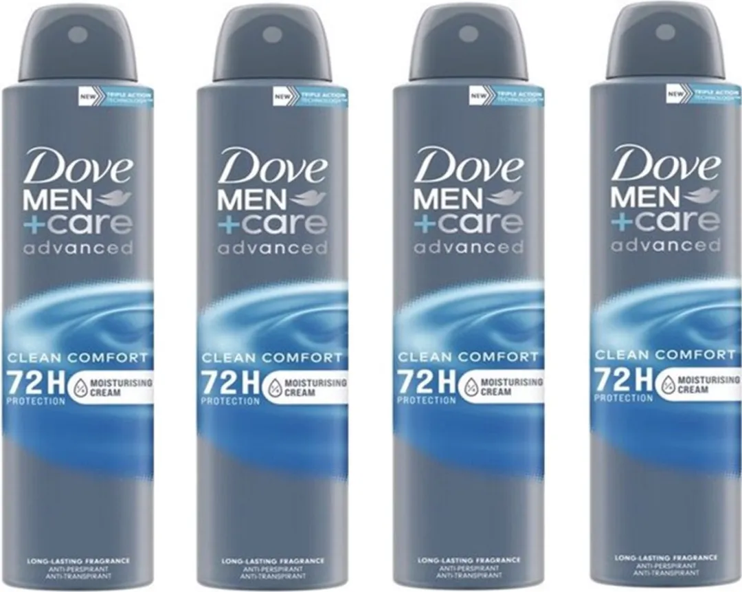 Dove Men+Care Clean Comfort Deo Spray - 600ml (4x150ml) - afbeelding 6 van 6
