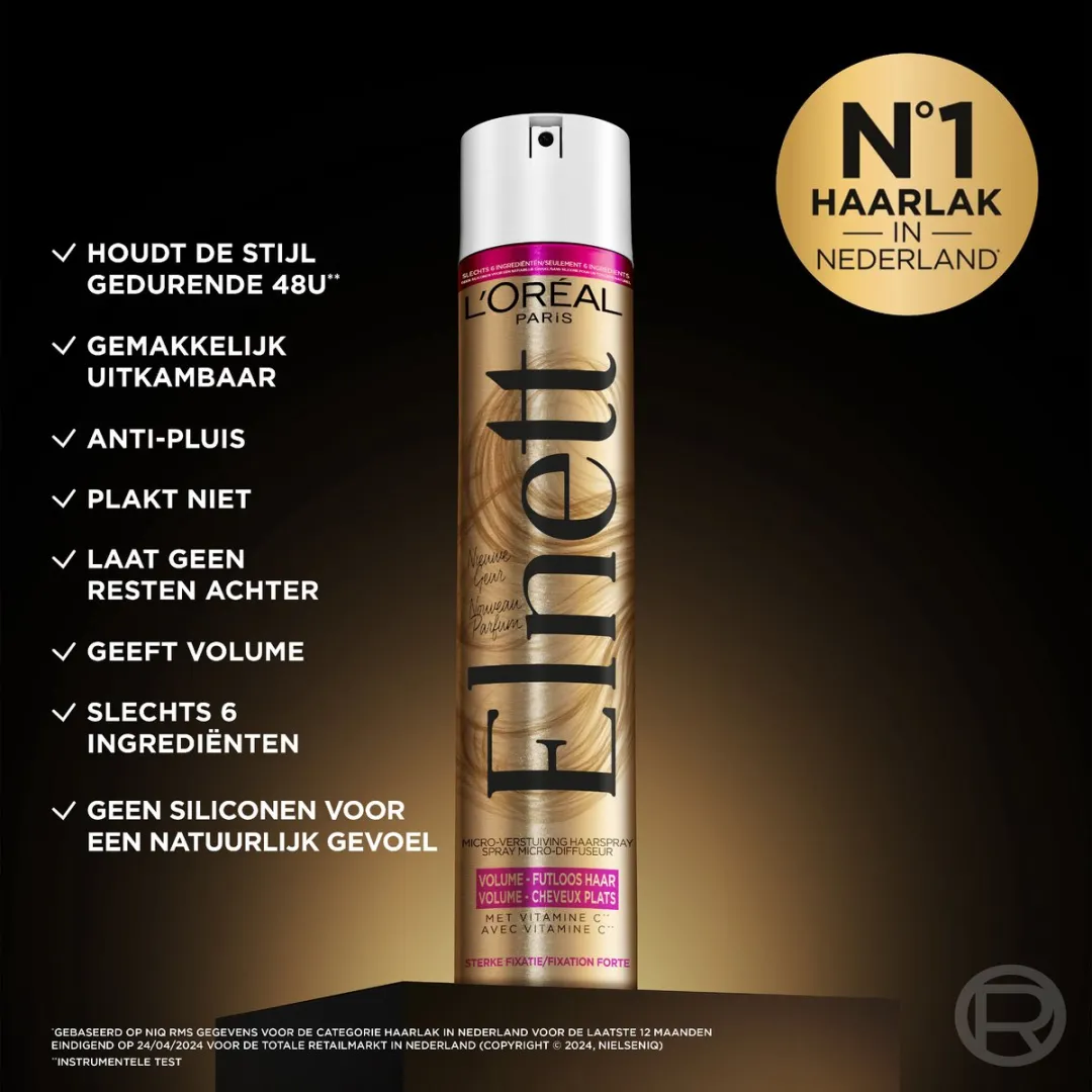 L'Oréal Paris Elnett Haarspray Volume Extra Sterk - 6x75ml