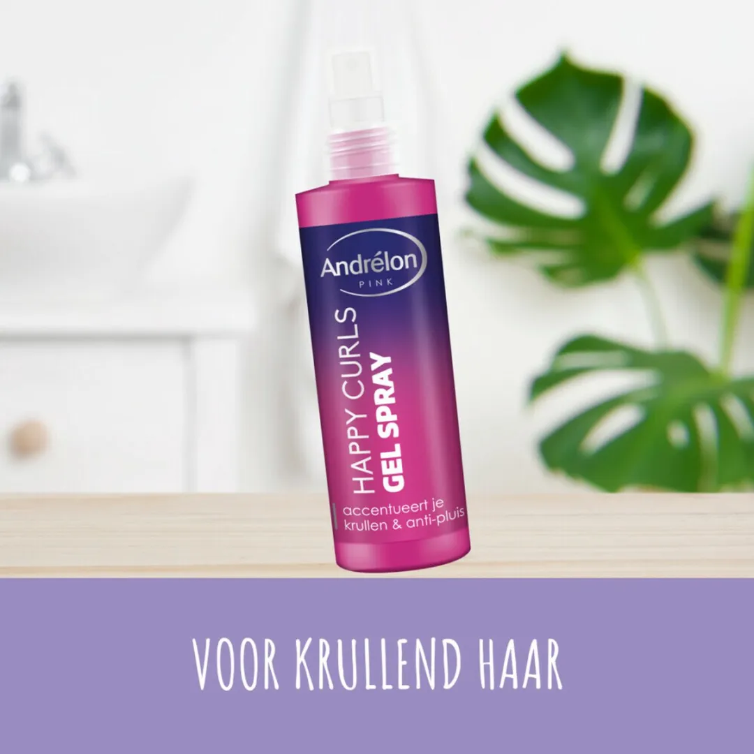 Andrélon - Pink - Happy Curls - Gel Spray - Voordeelverpakking - 4 stuks