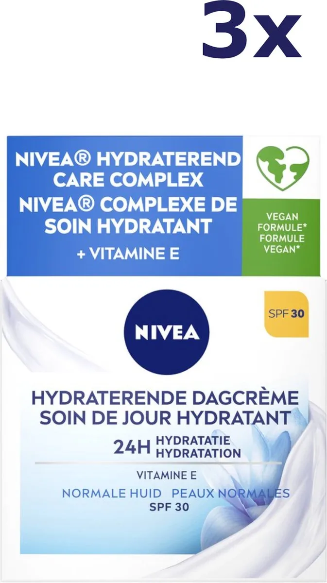 NIVEA Dagcrème Hydraterend SPF 30 - 3x50ml