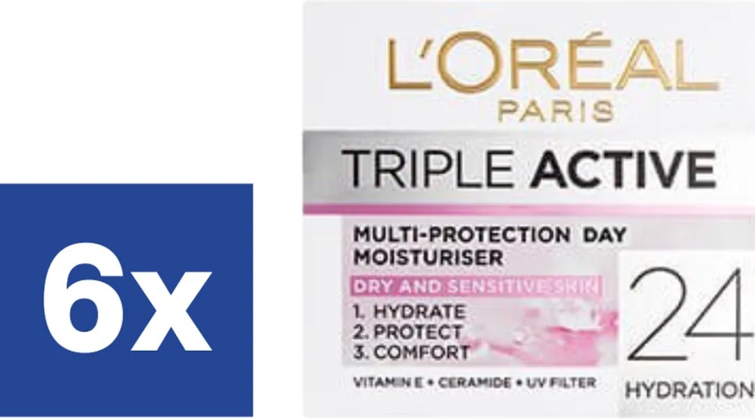 L'Oréal Paris Triple Active Dagcrème 50ml - 6 Stuks