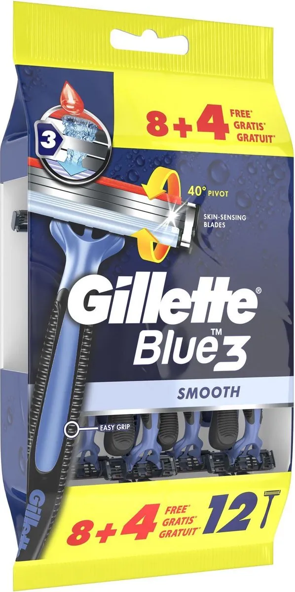 Gillette Blue3 Wegwerpmesjes - 12 Stuks
