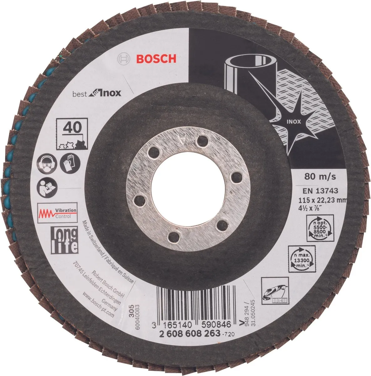 Bosch Lamellenschuurschijf Best for Inox 115mm