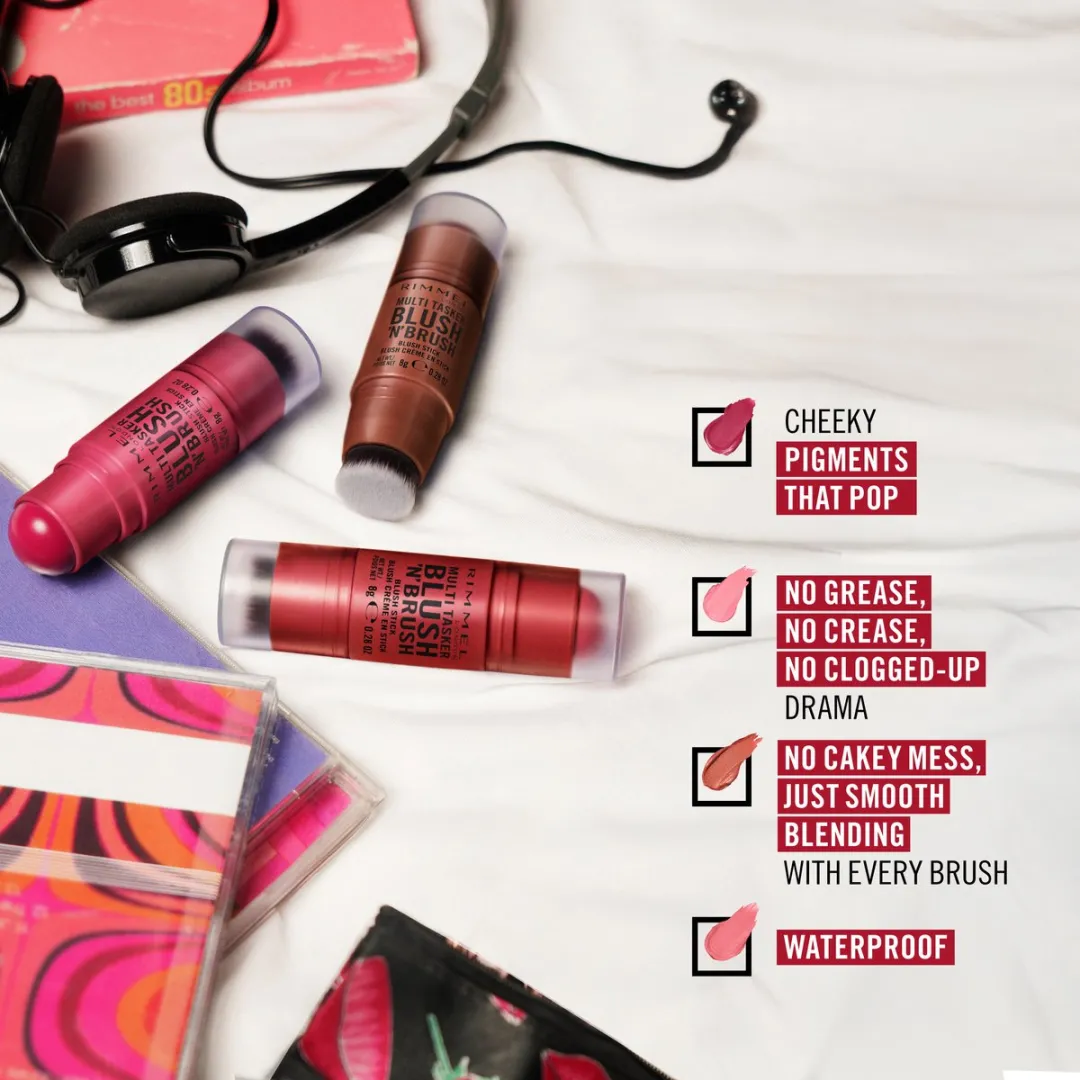 Rimmel London Multi-Tasker Blush'N'Brush Stick Roasted Peach - 8g - afbeelding 4 van 6