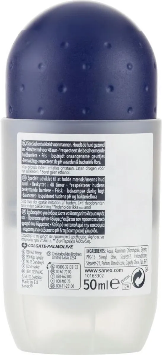 Sanex Men Active Control Anti Transpirant Roller 50ml - 18 Stuks