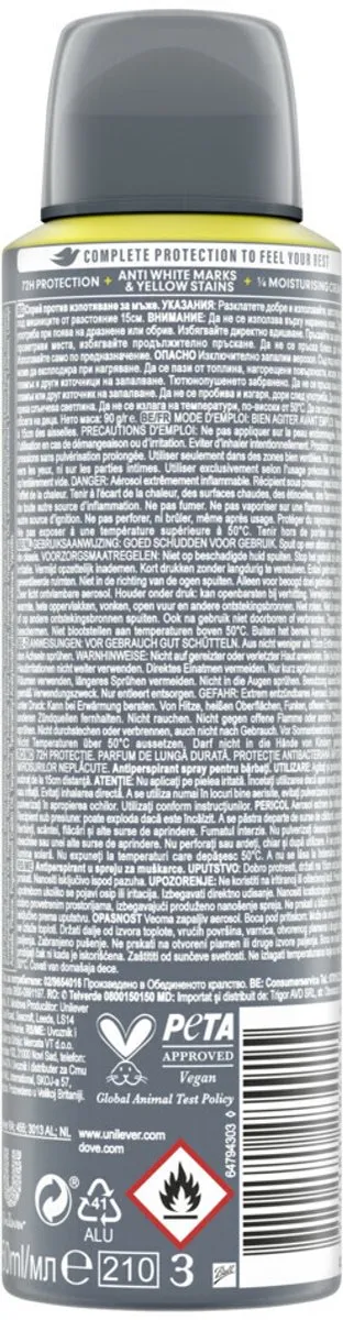 Dove Men+Care Deodorant Spray Invisible Fresh 450ml - 3 Stuks