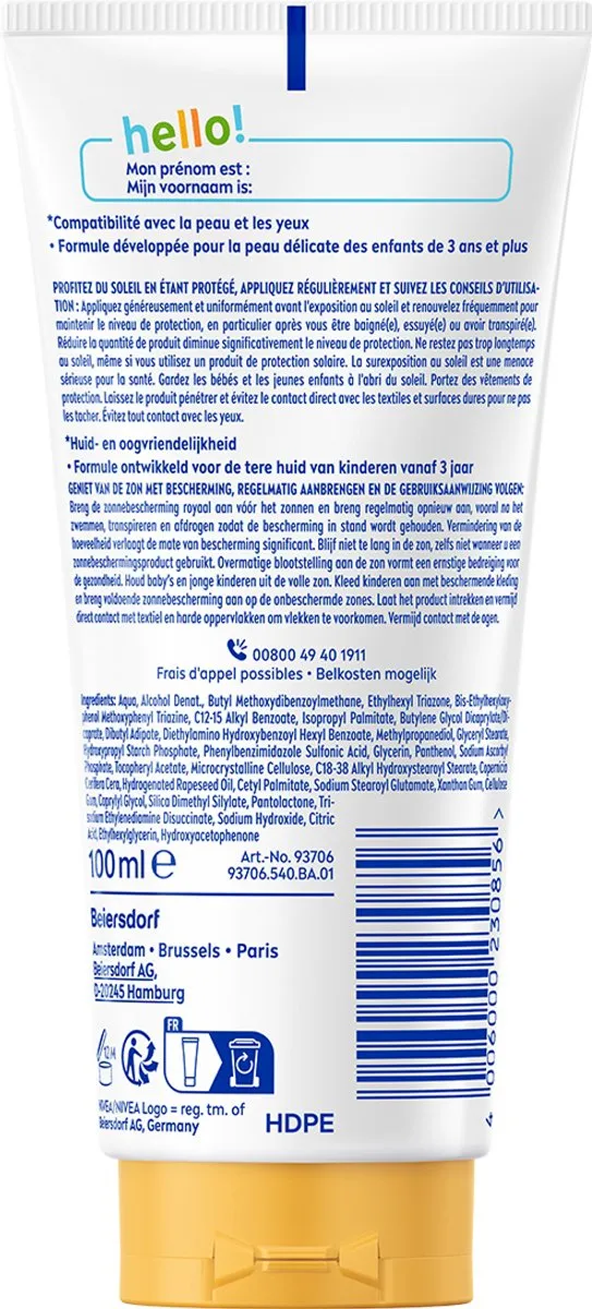 NIVEA Sun Kids Daily UV Protect Zonnebrand SPF50+ 100ml