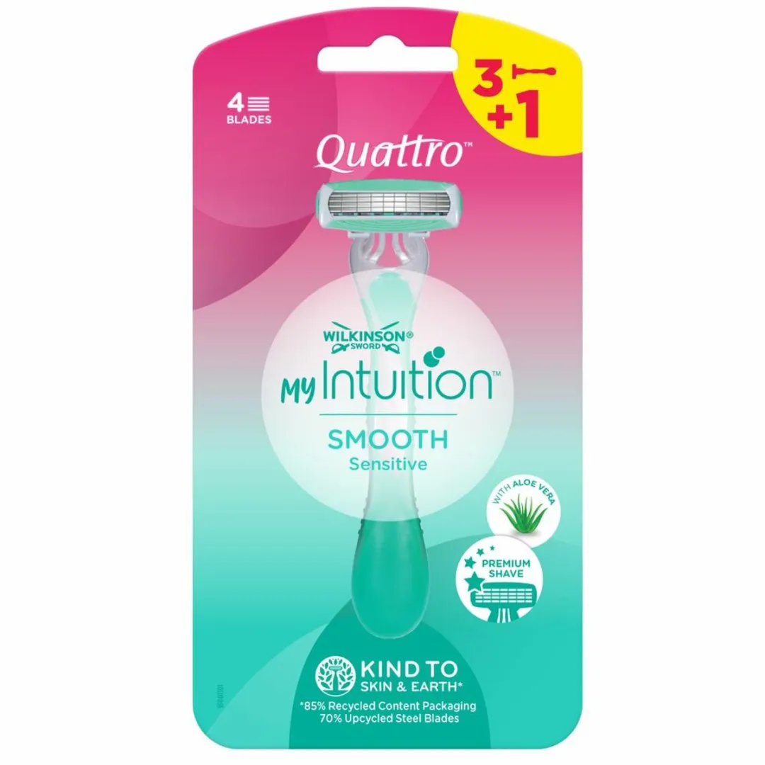 Wilkinson Quattro For Woman Wegwerpscheermesjes 4 Stuks - Groen