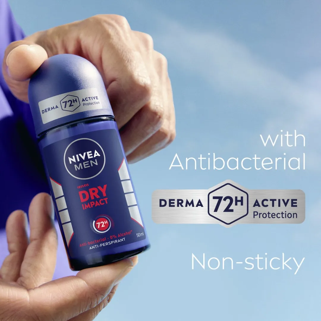 NIVEA MEN Dry Impact Anti-Transpirant Roller 100ml - 2 Stuks - afbeelding 6 van 6
