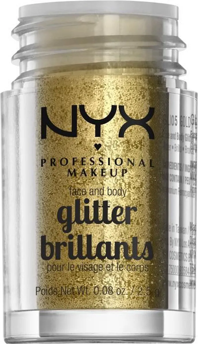 NYX Professional Makeup Face & Body Glitter Goud 2,5 g