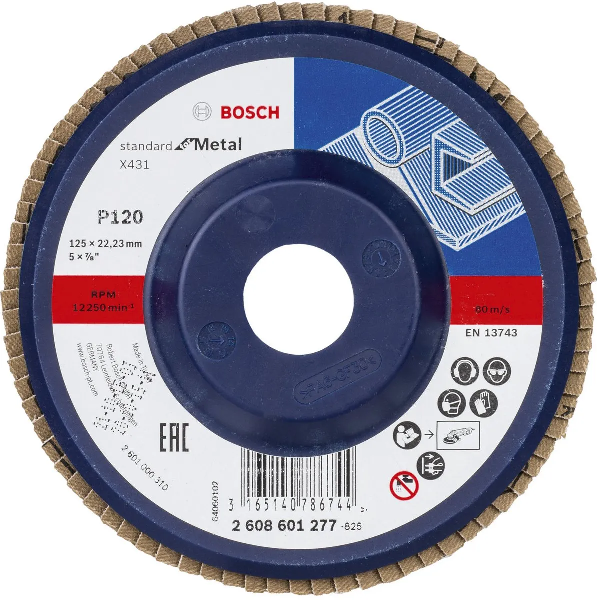 Bosch 125mm Lamelschijf Standard Metal 120 - 22.23mm As