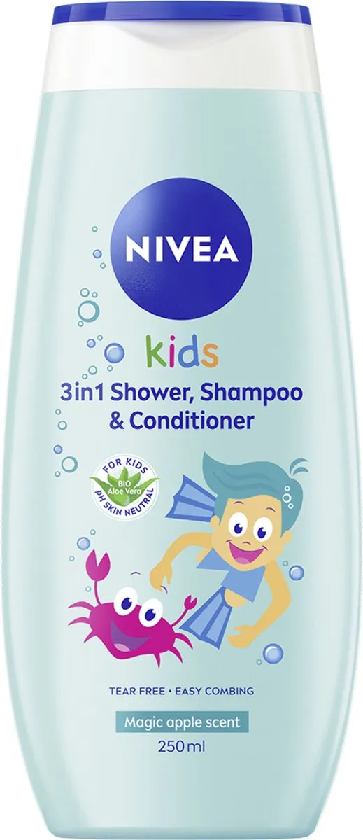 NIVEA Kids 3in1 Douche Shampoo Conditioner Magic Apple - 6x250ml