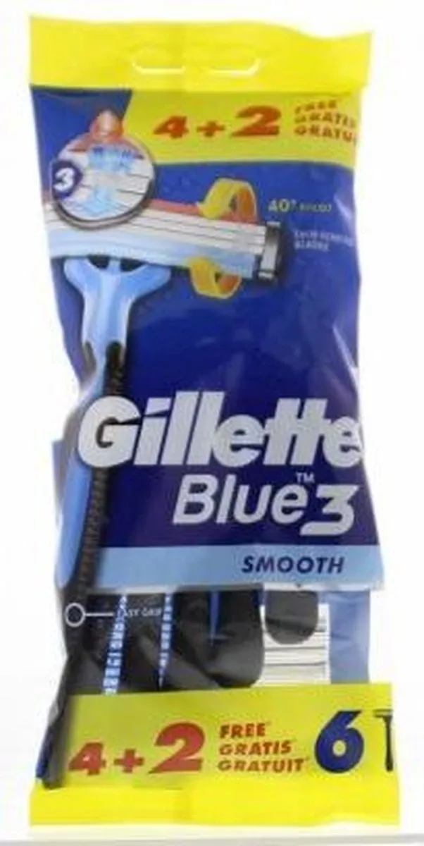 Gillette Blue3 Smooth 36 Scheermesjes - 6 Stuks