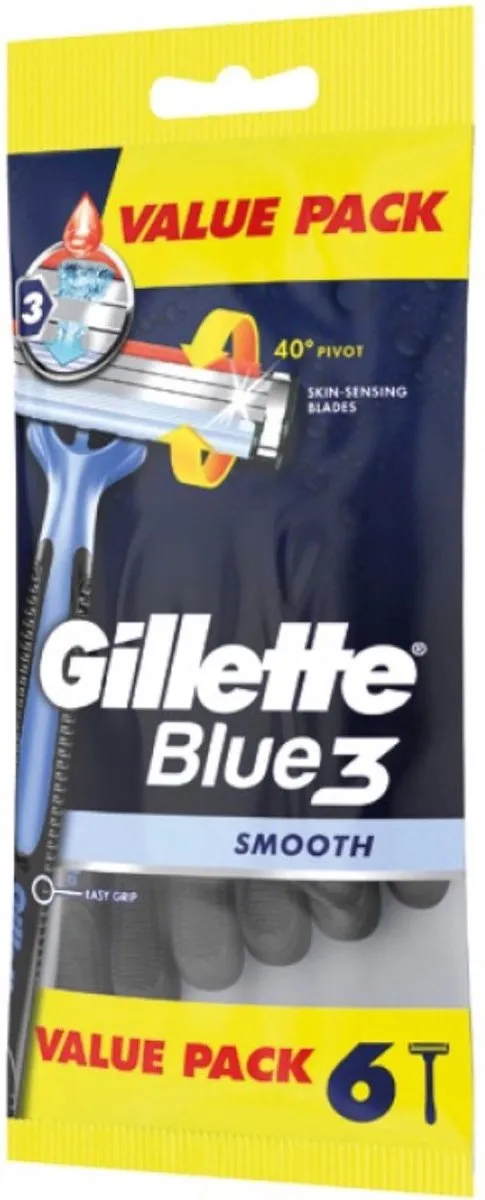 Gillette Blue3 Smooth 36 Scheermesjes - 6 Stuks