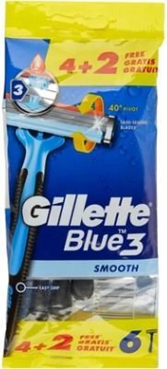 Gillette Blue3 Smooth 36 Scheermesjes - 6 Stuks