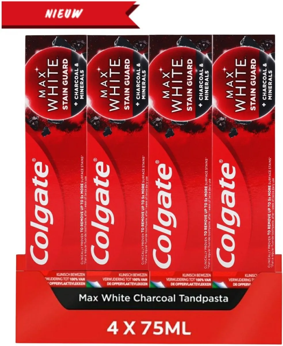 Colgate Max White Charcoal Whitening Stain Guard Tandpasta