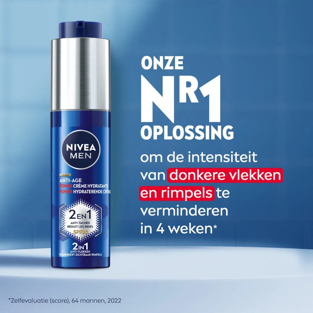 NIVEA MEN Anti-Age Power Hydraterende Crème 3x50ml - SPF 30