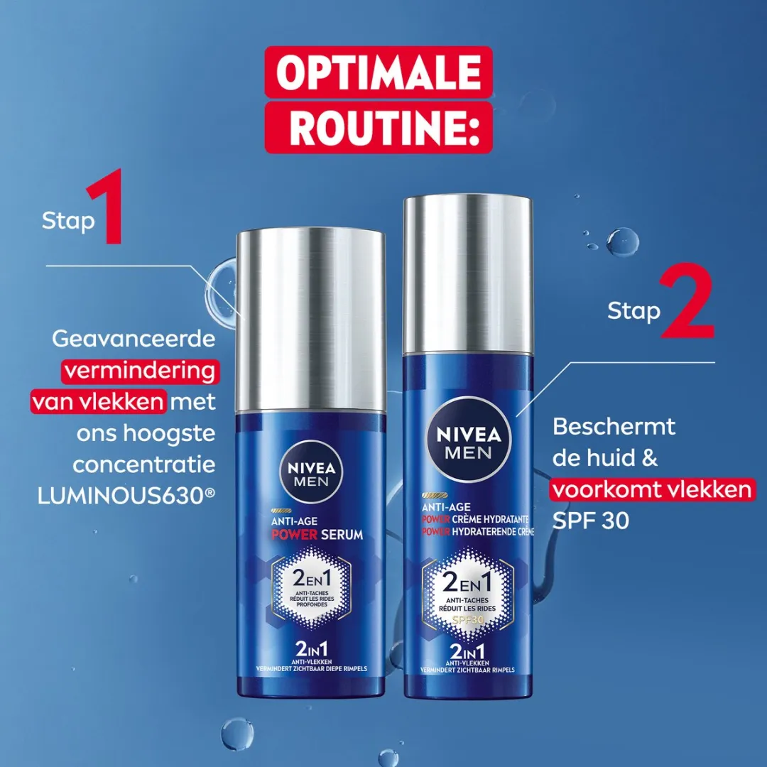 NIVEA MEN Anti-Age Power Hydraterende Crème 3x50ml - SPF 30