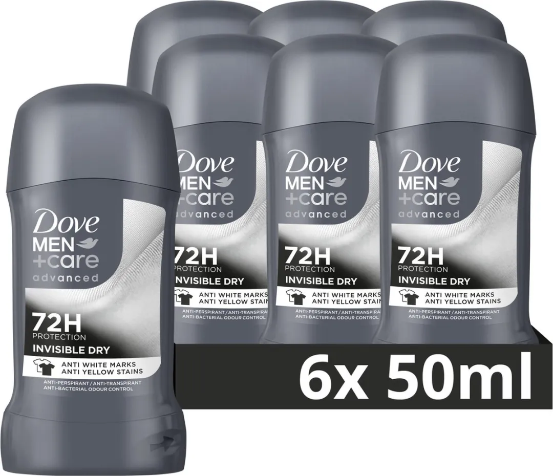 Dove Men+Care Advanced Invisible Dry Deodorant Stick - 6x50ml