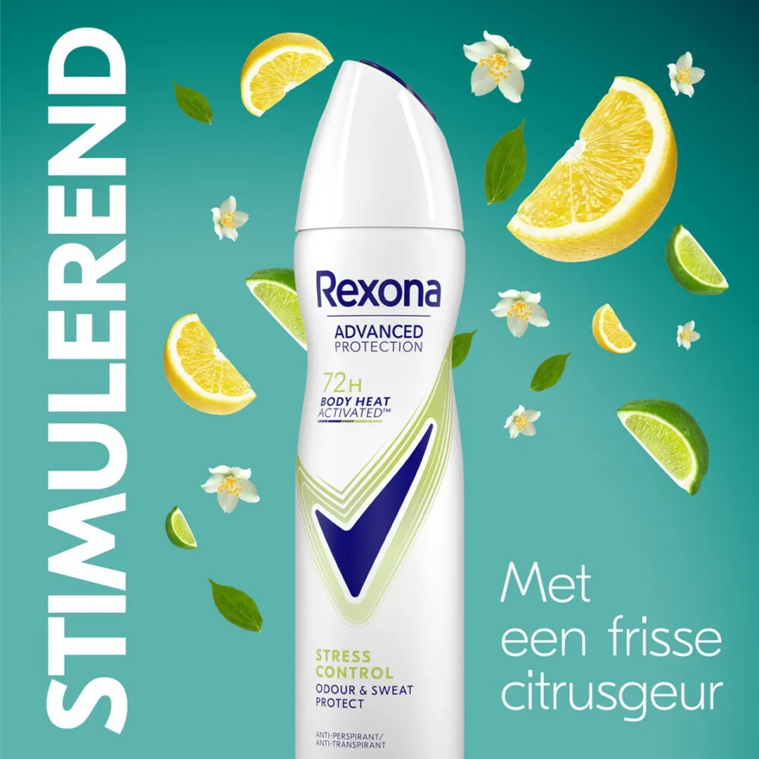 Rexona Deodorant Spray Advanced Protection Stress Control 150ml - 2 Stuks